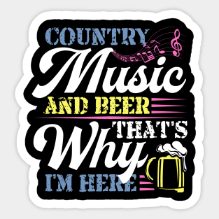 COUNTRY MUSIC AND BEER SARCASM GROUP SHIRT Sticker